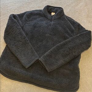 H&M Women's Charcoal Sherpa Sweatshirt